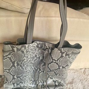 Faux snakeskin tote